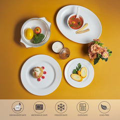 Feather Plus Opalware Dinner Set, Elegance 35 Pcs