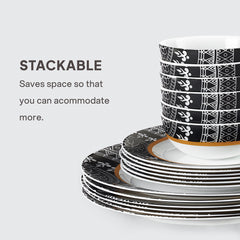 Amaze Plus Opalware Dinner Set, Amaze 35 Pcs