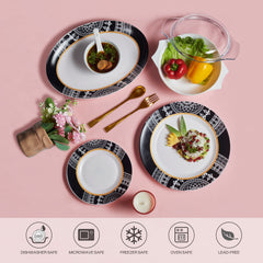 Amaze Plus Opalware Dinner Set, Amaze 35 Pcs