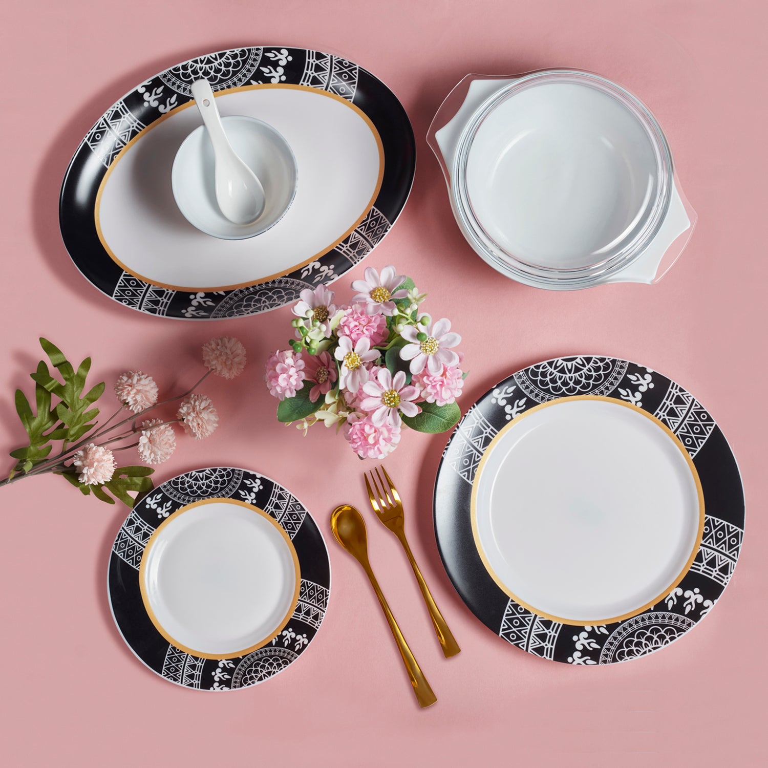 Amaze Plus Opalware Dinner Set, Amaze 35 Pcs