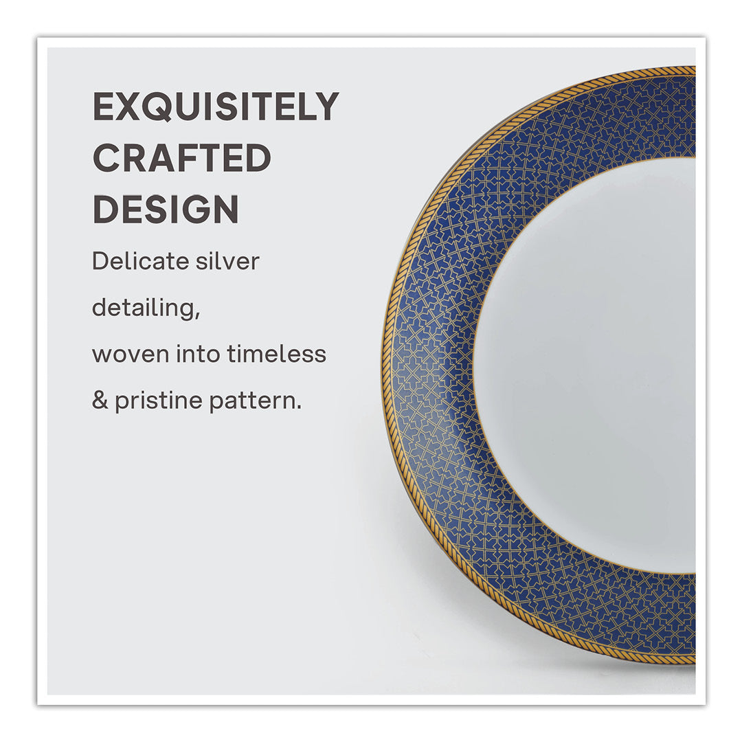 Solitaire Opalware Dinner Set, Sapphire 35 Pcs