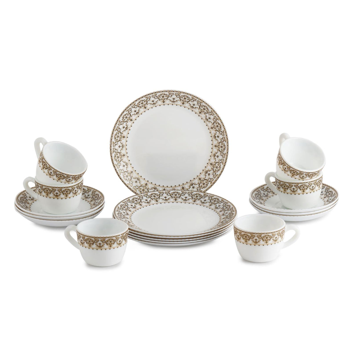 Solitaire Snack Set 18pc - Ornate Gold 18 Pcs