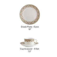 Solitaire Snack Set 18pc - Ornate Gold 18 Pcs