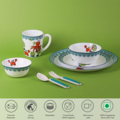 Kids Opal Dinner Set, 7 Pieces Ocean Buddies / 7Pcs