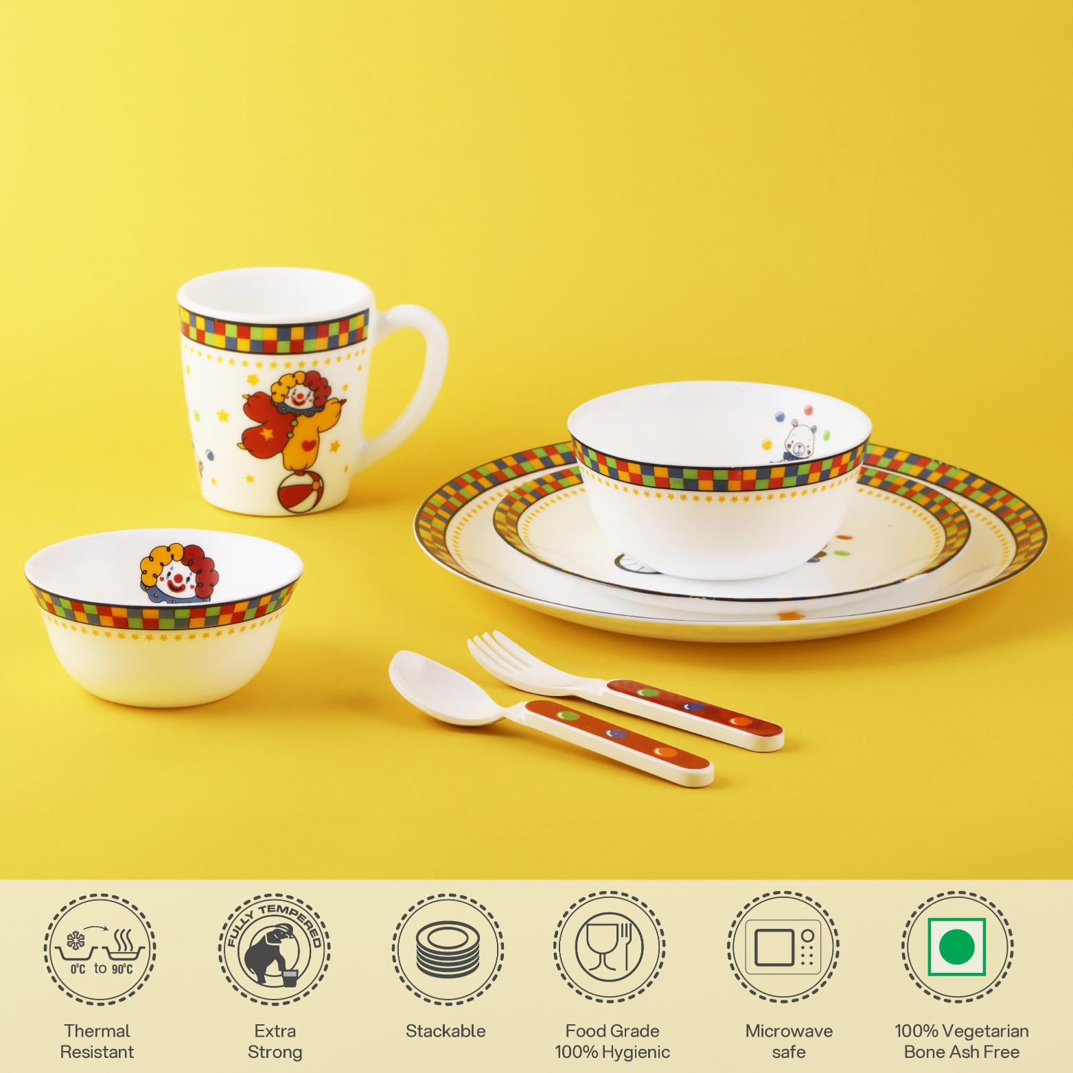 Kids Opal Dinner Set, 7 Pieces Circus Stars / 7Pcs