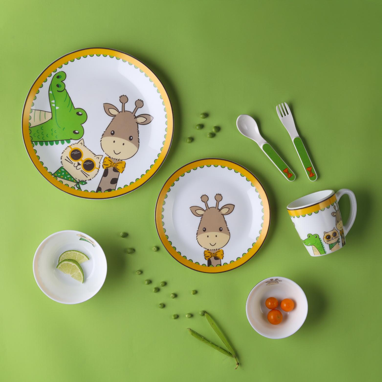 Kids Opal Dinner Set, 7 Pieces Sassy Rangers / 7Pcs