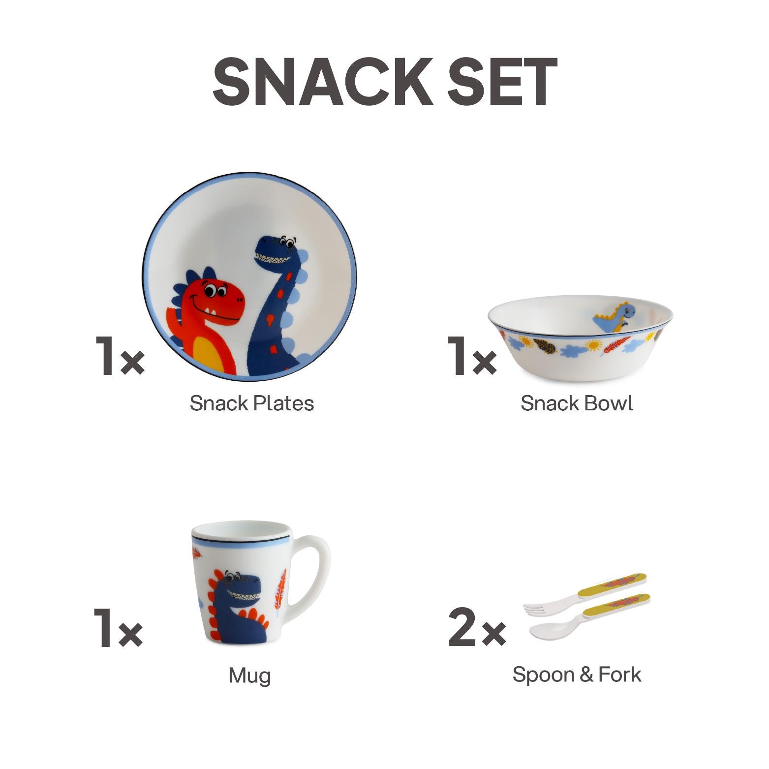 Kids Opal Snack Set, 5 Piece Fossil Friends / 5 Pcs