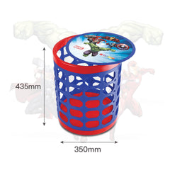 ToyNest Kids Multipurpose Storage, Stool & Laundry Basket Mighty Heroes