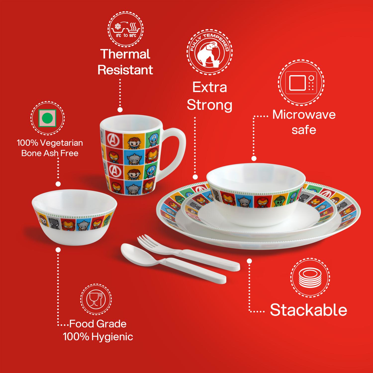 Kids Opal Dinner Set, 7 Pieces Avengers / 7Pcs