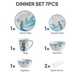 Kids Opal Dinner Set, 7 Pieces Frozen / 7Pcs