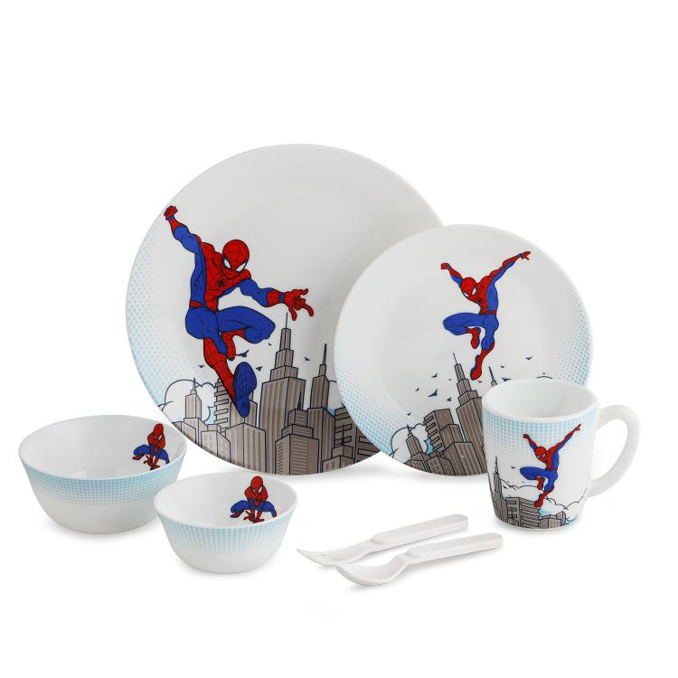 Kids Opal Dinner Set, 7 Pieces Spider Man / 7Pcs