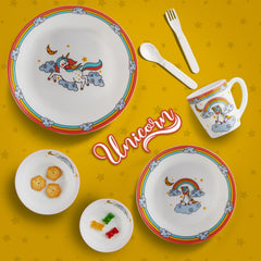 Kids Opal Dinner Set, 7 Pieces Unicorn / 7Pcs